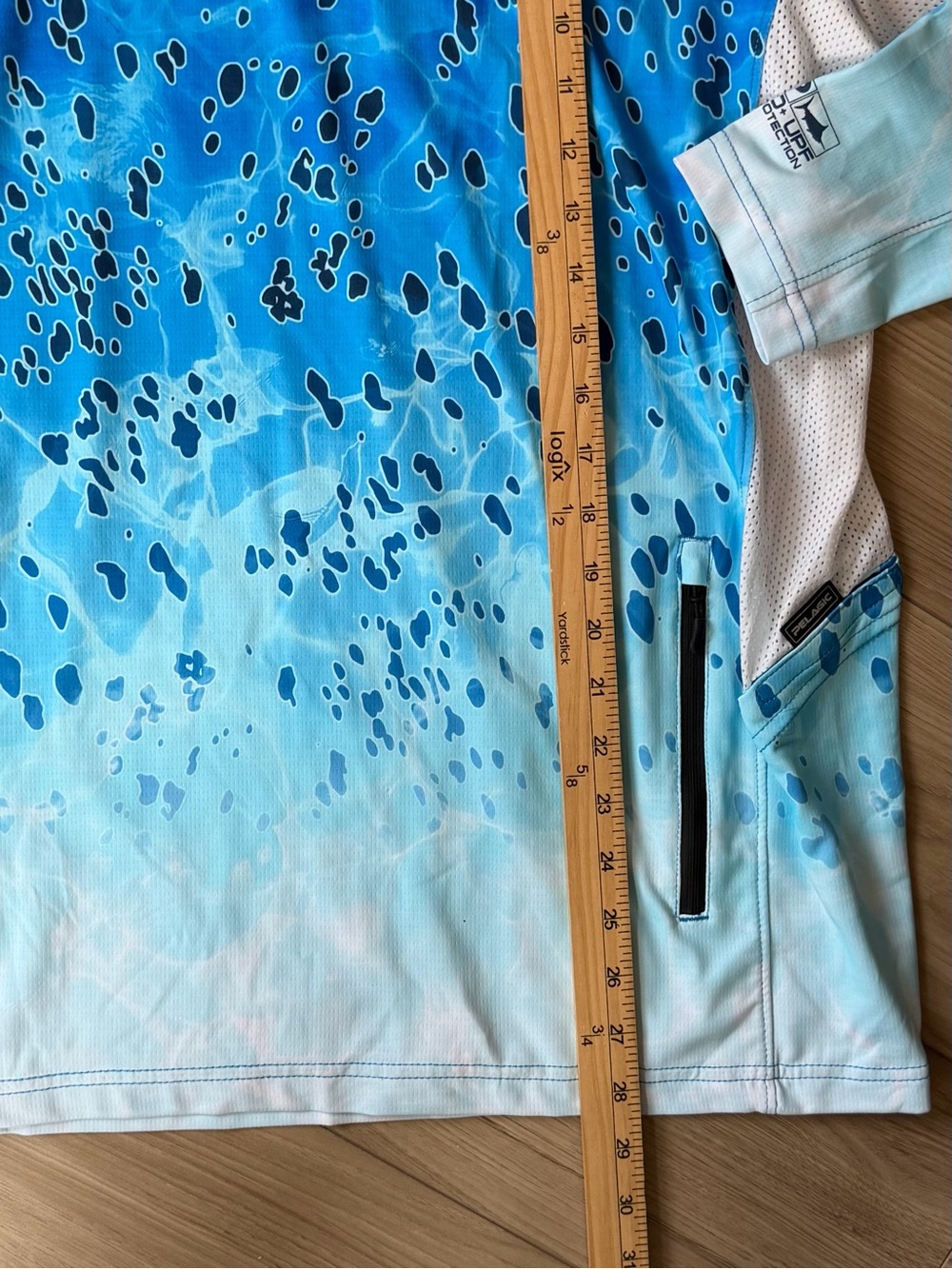 Pelagic Dorado Exo-Tech Fishing Hoodie Shirt Men's M Blue Gaiter Face Mask NWOT - Picture 7 of 7